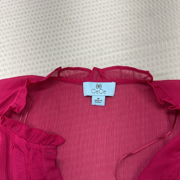CeCe Fuchsia Ruffled Blouse - Picture 3 of 7